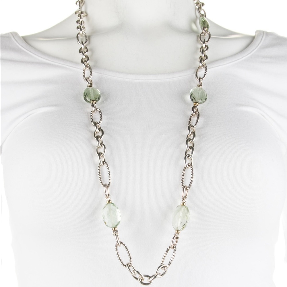 David Yurman Prasiolite Figaro Station Necklace